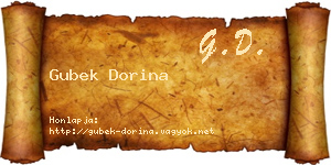 Gubek Dorina névjegykártya